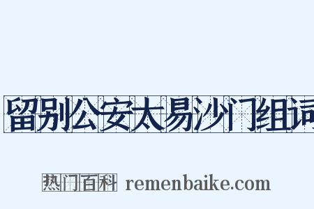 留别公安太易沙门组词是什么意思的图片